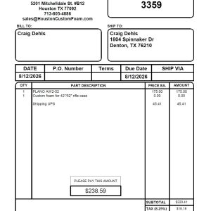 HCF Invoice #3359 - Craig Dehls